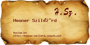 Hesner Szilárd névjegykártya